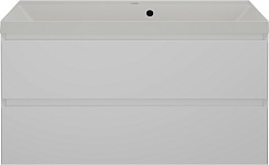 Style Line Тумба под раковину Манхэттен 100 Plus подвесная эмаль белая матовая – фотография-8